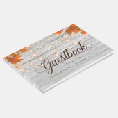 Rustieke Houten Herfst In Liefde String Lights Bru Gastenboek (Hoek)