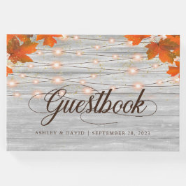 Rustieke Houten Herfst In Liefde String Lights Bru Gastenboek