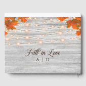 Rustieke Houten Herfst In Liefde String Lights Bru Gastenboek (Achterkant)