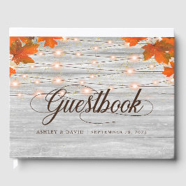 Rustieke Houten Herfst In Liefde String Lights Bru Gastenboek
