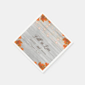 Rustieke Houten Herfst In Liefde String Lights Bru Servet (Hoek)