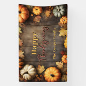 Rustieke Houten Herfst Pompoen Thanksgiving Welkom Spandoek (Verticaal)