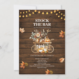 Rustieke houten herfst snoer lichten Stock The Bar Kaart
