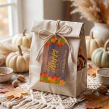 Rustieke houten herfstbladeren aangepaste Thanksgi