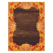 Rustieke houten herfstbladeren pompoenen tafelkleed (Voorkant)