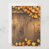 Rustieke houten herfstbladeren Thanksgiving-diner Kaart (Achterkant)
