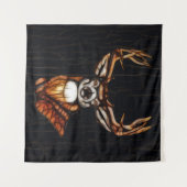 Rustieke Houten Herten Kop Takken Achtergrond Wandkleed (Voorkant (horizontaal))