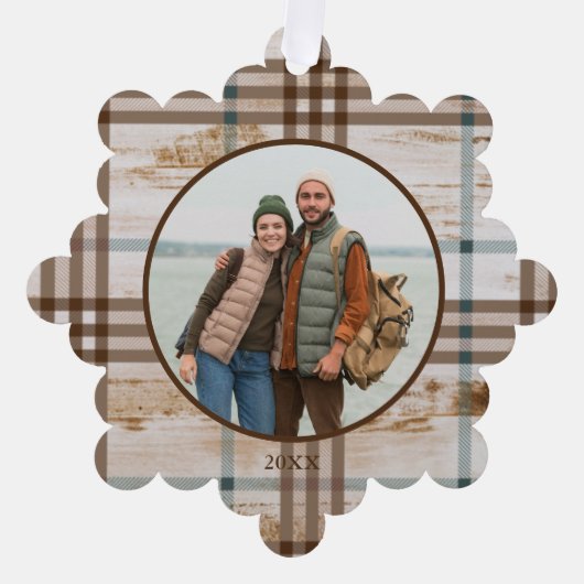 Rustieke Houten Herten Papier Ornament Kaart (Voorkant)