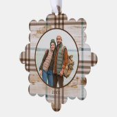 Rustieke Houten Herten Papier Ornament Kaart (Links)