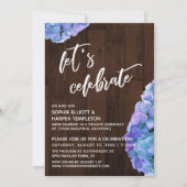 Rustieke Houten Hortensia Laten we de Ontvangst Vi Kaart (Voorkant)