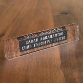 Rustieke houten houten houten graan bureau teken n naambordje (Zijkant)