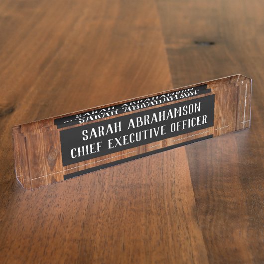 Rustieke houten houten houten graan bureau teken n naambordje (Zijkant)