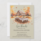 Rustieke Houten Huis Thanksgiving Geef Bedankt Kaart (Voorkant)