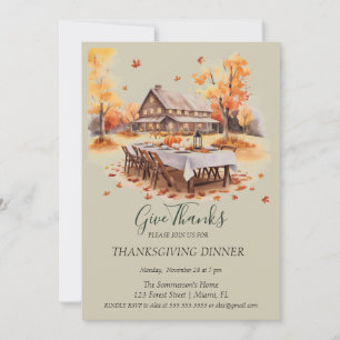 Rustieke Houten Huis Thanksgiving Geef Bedankt Kaart