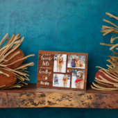 Rustieke houten huisdierherdenking foto-collage aa fotoplaat (Zijkant)