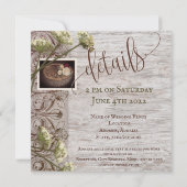 Rustieke Houten Huwelijk met Jute Kaart (Achterkant)