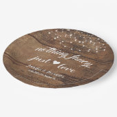 Rustieke Houten Huwelijksreceptie Papieren Bordje (Gekanteld)