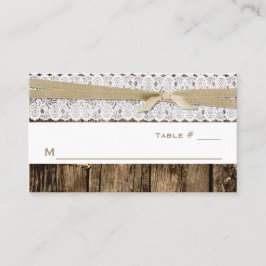 Rustieke houten huwelijksreceptie Place Card Plaatskaartje