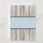 Rustieke Houten Jongen Koppels Baby Q Strooischouc Kaart (Achterkant)