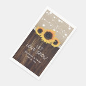 Rustieke Houten Jute Kant Zonbloem Bruiloft Servet (Hoek)