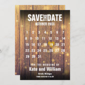 Rustieke Houten Kalender Save the Date (Voorkant / Achterkant)
