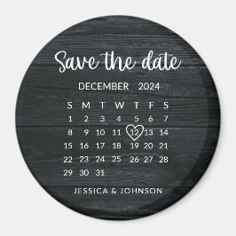 Rustieke Houten Kalender Trouwen Save the Date Mag Magneet