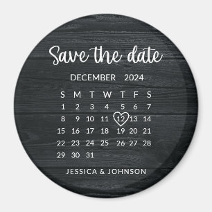 Rustieke Houten Kalender Trouwen Save the Date Mag Magneet