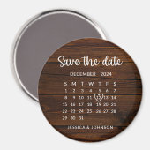 Rustieke Houten Kalender Trouwen Save the Date Mag Magneet (Voorkant / Achterkant)