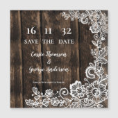 Rustieke Houten Kant Bloemen Huwelijksaankondiging (Voorkant)