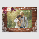 Rustieke Houten Kant Bloemen Magnetisch Save the D (Voorkant)