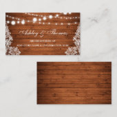 Rustieke Houten Kant Bruiloft Registry Invoegen Ka Informatiekaartje (Voorkant / Achterkant)