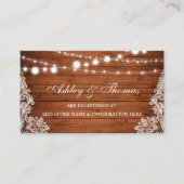 Rustieke Houten Kant Bruiloft Registry Invoegen Ka Informatiekaartje (Voorkant)