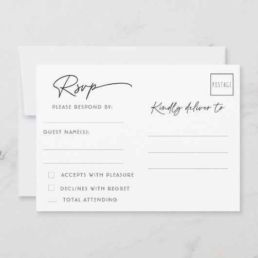 Rustieke Houten Kant Bruiloft RSVP Save The Date (Achterkant)