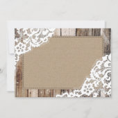 Rustieke Houten Kant en Hart Etsen Dank u Bedankkaart (Achterkant)