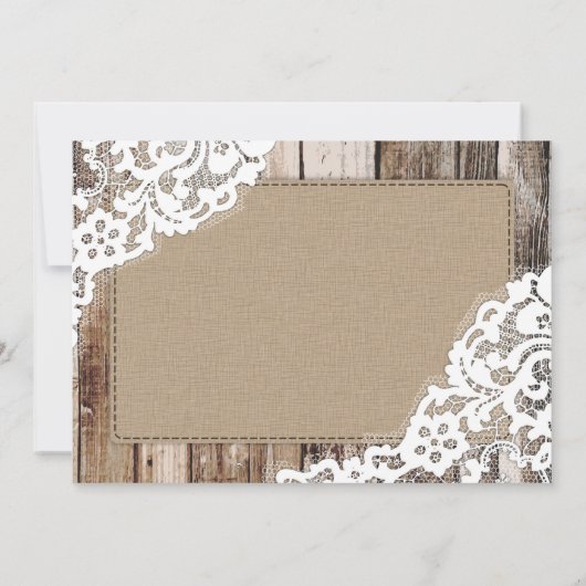 Rustieke Houten Kant en Hart Etsen Dank u Bedankkaart (Achterkant)