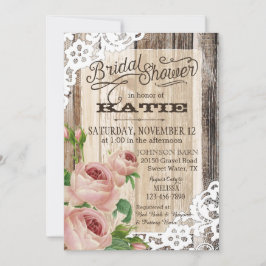 Rustieke houten kant en Rozen Vrijgezellenfeest Kaart