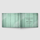 Rustieke Houten Kant Fairy Lights Bruiloft Gastenboek (Volledig)