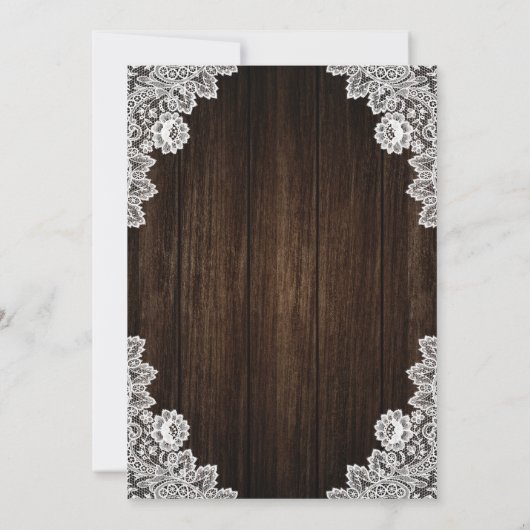 Rustieke Houten Kant Gele Bloemen Bruiloft Kaart (Achterkant)