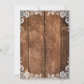 Rustieke Houten Kant Land Bruiloft Uitnodiging (Achterkant)