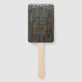 Rustieke houten kant lichten trouwprogramma handwaaier (Achterkant)