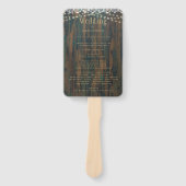 Rustieke houten kant lichten trouwprogramma handwaaier (Voorkant)