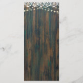 Rustieke Houten Kant Lichtjes Gouden Tekst Trouwda Menu (Achterkant)