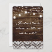 Rustieke Houten Kant Mason Jar Lights Baby shower Kaart (Achterkant)