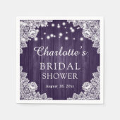 Rustieke houten kant Paarse Vrijgezellenfeesten se Servet (Voorkant)