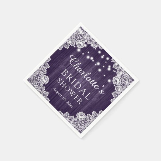 Rustieke houten kant Paarse Vrijgezellenfeesten se Servet (Hoek)