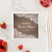 Rustieke Houten Kant Persoonlijke Bruidsdouche Servet (Insitu)