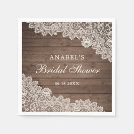 Rustieke Houten Kant Persoonlijke Bruidsdouche Servet