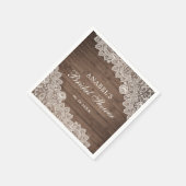 Rustieke Houten Kant Persoonlijke Bruidsdouche Servet (Hoek)