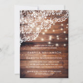 Rustieke Houten Kant & Strijklichten Verlovingsfee Kaart (Voorkant)