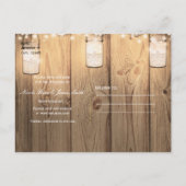 Rustieke houten kant & verlichte metselaarpot spar aankondigingskaart (Achterkant)